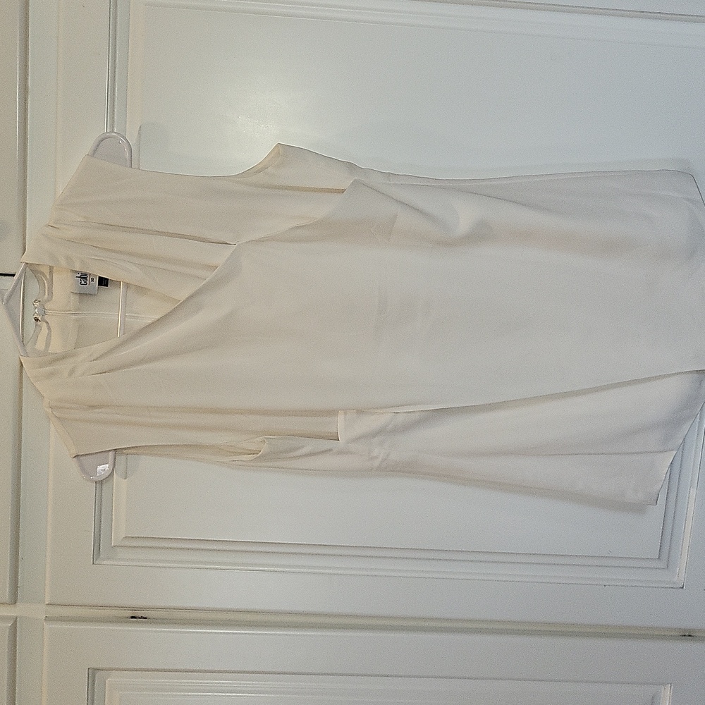 CABI White Wraparound Top SIZE 10 NWOT